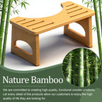 Foldable Toilet Stool, 7 Inch Poop Stool for Bathroom, Bamboo Toilet Stool Squat Adult, Collapsible Squatting Potty Stool with Non-Slip Strip - Improve Squatting Posture and Comfort, Wood