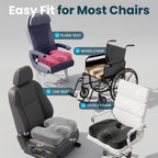 ComfiLife Extra Large Gel & Memory Foam Seat Cushion - Doctor Recommended Office Chair Cushion, Car Seat Cushion - Back & Sciatica Pain Relief - Wide Seat Cushion for Big & Tall (Pink)