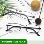 6-Pack Metal Reading Glasses for Men Women Spring Hinge Readers Clear Lens Non Yellow Coating, 3 Black 3 Gunmetal 2.0 x