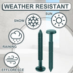 Blulu 36 Pcs 3 Inch Vinyl Shutter Fastener Window Panel Peg Lok Pin Pegs Screws Shutter Spikes Anchor (Forest Green)
