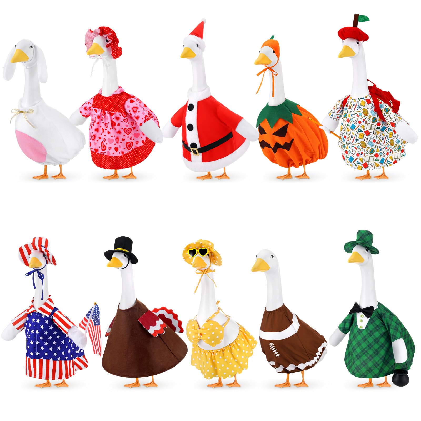 Booson 10 Pack Holiday Porch Goose Outfits 23 Inch