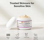 Perrin Naturals Crème Complete, Lichen Sclerosus treatment Cream for Dry Sensitive Skin, Restorative Anti Aging Face & Body Moisturizer with Barrier Support for Women, Scent of Rose, 2 oz