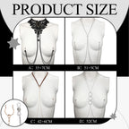 Bonuci 4 Pcs Non Piercing Bra Body Chain with Necklaces Body Chain Non Piercing Adjustable Bra Jewelry(Classic Style)