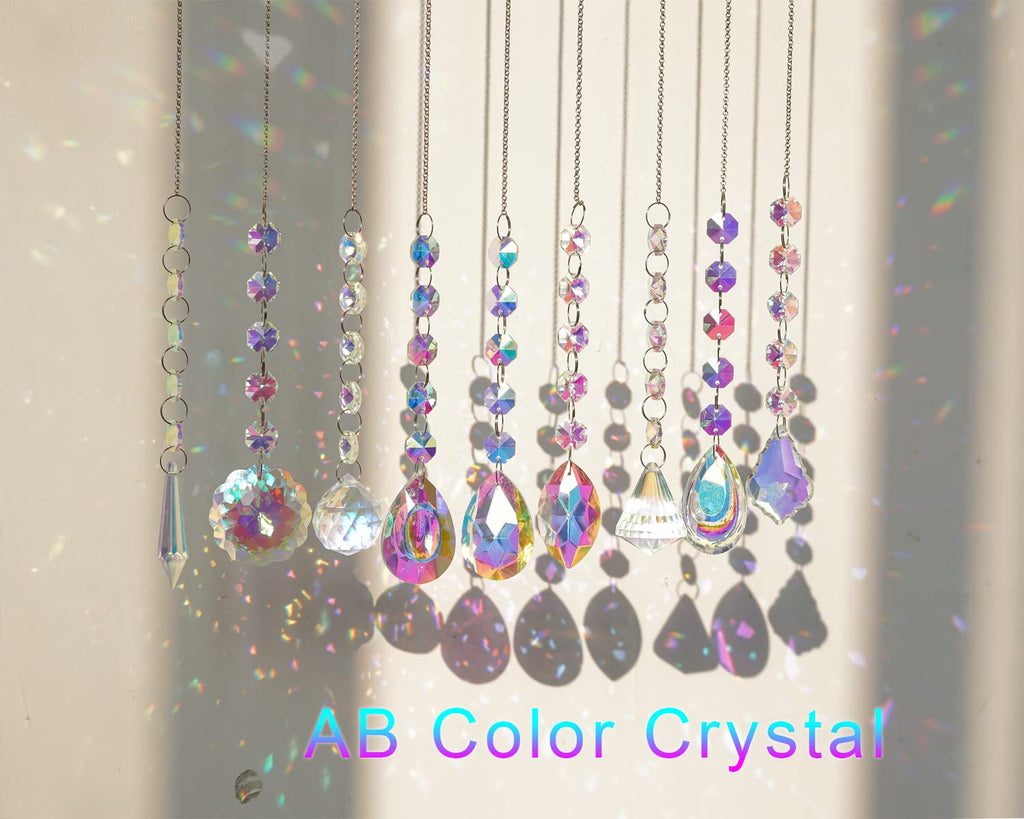 9 PCS Crystal Rainbow Suncatchers, Hanging Crystals Sun Catchers Pendants