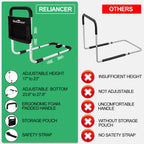 RELIANCER Bed Safety Rail for Elderly Adult,Adjustable Bedside Assist Grab Bar w/Storage Pocket,Bed Side Support Railing for Seniors,Fall Prevent Bedside Handle Bar,Bedside Assist Guard Rails Bed Cane