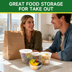 Dealusy 50 Set 16 oz Deli Containers with Lids
