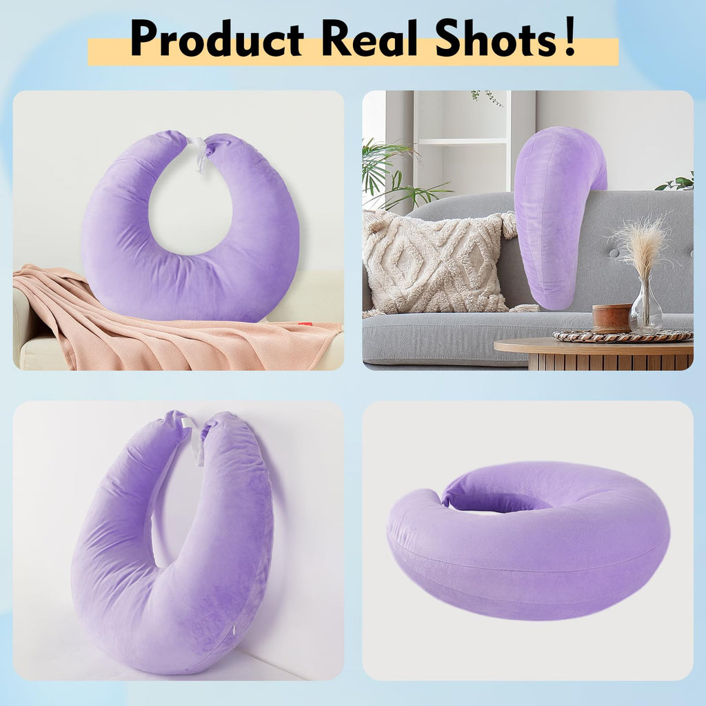 vamorry Gaming Pillow Arm Support Pillow for Bed & Sofa: Ergonomic U-Shaped Lap Pillow with Elbow Rest for Adults & Kids - Reduces Arm Pain & Fatigue During Gaming, Reading, Working & Crocheting