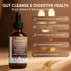 Vello Black Walnut Wormwood Gut Cleanse, Wormwood Black Walnut Clove Drops with Garlic Oregano, Soursop, Pau D'arco, Pumpkin Seed Extracts, Support Gut & Digestion Balance, Improve Energy (2)