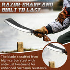 Golden Bird Parang Machete with Wooden Sheath for Cutting Trees Heavy Duty