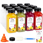 Moretoes 50pcs 8oz Juice Bottles, Plastic Bottles with Caps, Bulk Clear Beverage Containers for Juicing Drinking Milkshake Tea and Other Beverages