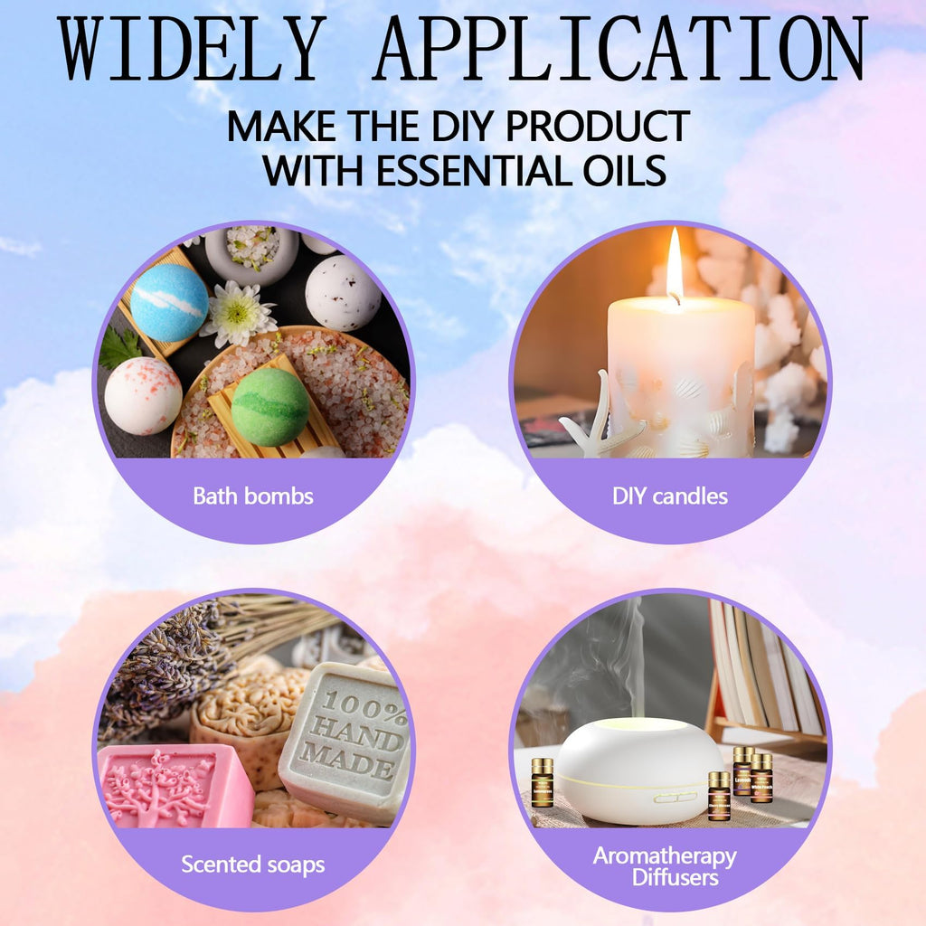 Essential Oils Set-Essential Oils-Perfect for Diffuser, Humidifier,Aromatherapy, Massage,Soap Making,Skin & Hair Care,30x5 ml