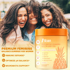 Itiban Pineapple Gummies for Women pH, Premium Feminine pH Balance Gummy, Vaginal Probiotics, Immune Support, Vegan, Gluten-Free, 60 Gummies 30 Servings