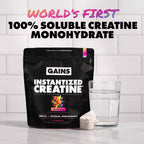 Gains in Bulk Instantized Creatine Monohydrate for Men & Women, Soluble Pre Workout Powder, Supports Muscle Building, Strength and Performance, Bodybuilding Supplements, Sour Gummy, 30 Servings