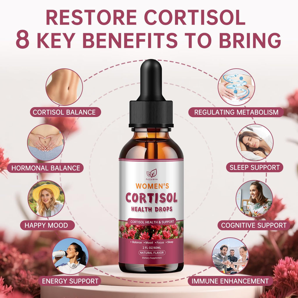 （2 Pack）Cortisol Manager Liquid Drops, Cortisol Supplements for Women, with magnesium ashwagandha, rhodiola rosea,l-theanine,Phosphatidylserine-Promote Relaxation and Support Mood- 30 Day Vegan Supply