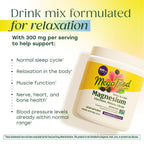 MegaFood Relax + Calm Magnesium Powder - Highly Absorbable Magnesium Glycinate, Citrate & Malate - Without 9 Food Allergens - BlackBerry Hibiscus Oasis - 7.05 Oz (50 Servings)