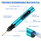 Uolor 3-Speed Cordless Mini Drill Pen, Rechargeable DIY Electric Hand Drill with 10 Small Drill Bits, Micro Drill Set for Jewelry Making Stone Plastic Resin Keychains