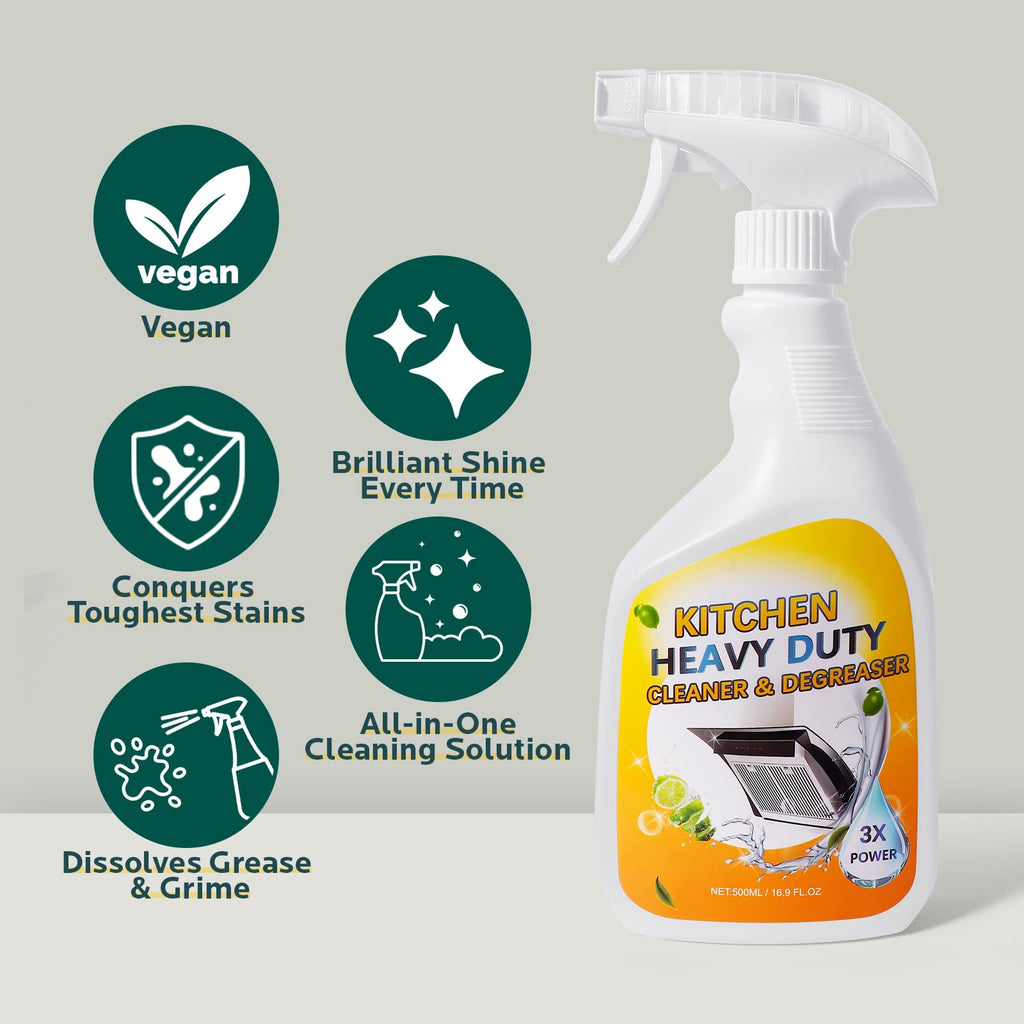 FAVIRZCE Clean Up Kitchen Oil Stains Spray: Foam Cleaner Spray Cuts Through Baked-On Grease on Ovens Stove Tops Grills - Heavy Duty Kitchen Degreaser & Cleaner for Multi-Surface Cookware & Countertop