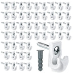 48 Pack White Down Wall Clip Closet Shelves Clips Wire Shelf Loop Clip Plastic Wire Shelf Brackets Included Clips Screws and Expansion Tubes for Wire Closet Shelving