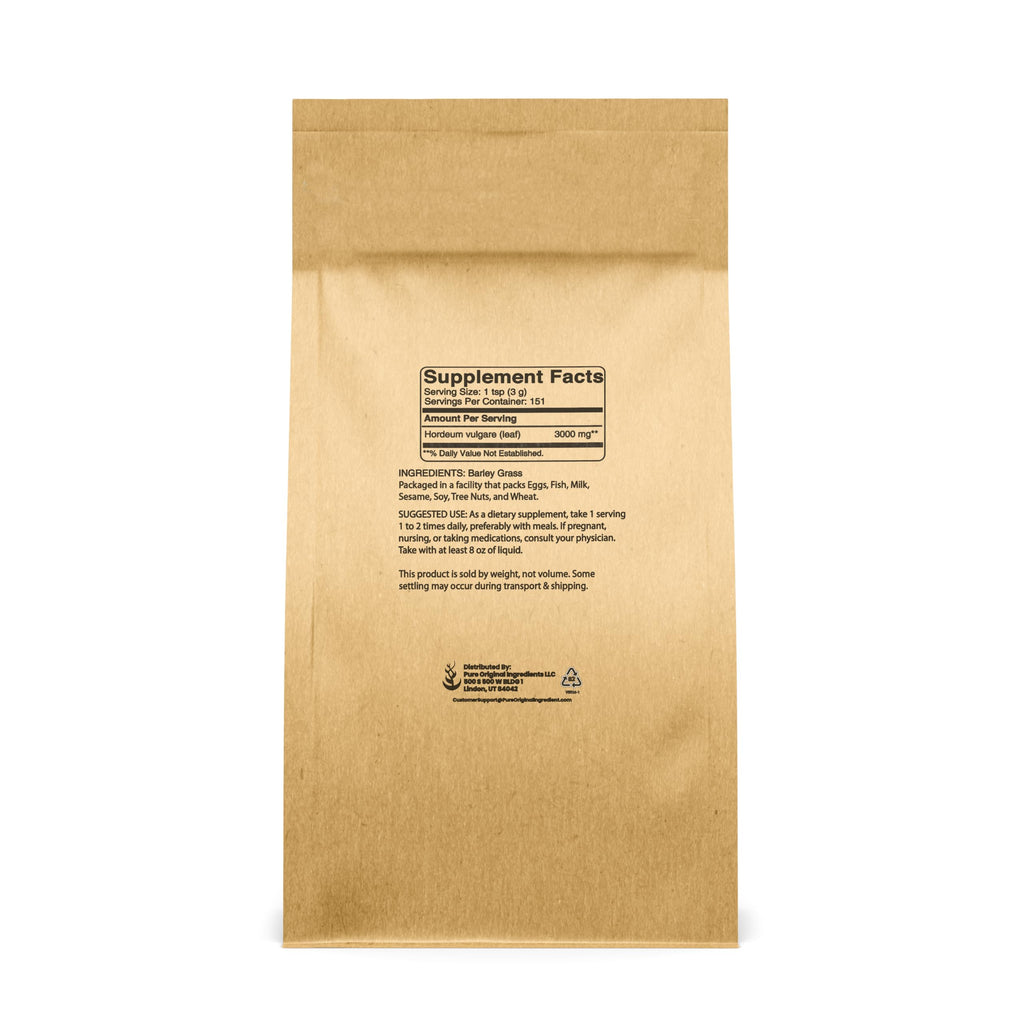 PURE ORIGINAL INGREDIENTS Barley Grass Powder, 1 lb, Herbal Supplement, Always Pure, No Fillers