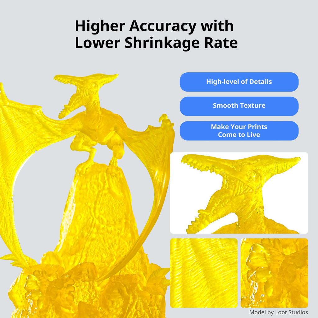 ANYCUBIC ABS-Like Resin 3.0, Upgraded 14K 3D Printer Resin with Enhanced Strength and Toughness, High Precision, Low Odor, Wide Compatibility for All LCD Resin 3D Printers (Clear Yellow, 1kg)