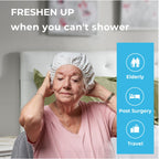 Scrubzz Shampoo Caps No Rinse for Elderly and Bedridden Patients, Rinse Free Shampoo Caps for Post Surgery and Hospital Stays, Waterless Hair Washing Shower Caps - Coconut Vanilla - 6 Pack