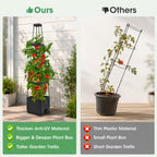 MQUPIN Self Watering Tomato Planter with Trellis, 57" Raised Garden Bed for Climbing Vegetables Vine Flowers, Tomato Cage Plant Support for Indoor Outdoor Patio Greenhouse (1 Pack)