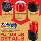 【UPGRADE!】2 Pack 3.0Ah Replacement for Milwaukee M12 12V Lithium Ion Battery, Compatible with Milwaukee 12V Tools / Heated Jacket 48-11-2420 48-11-2440 48-11-2402 48-11-2411 Cordless Power Tools
