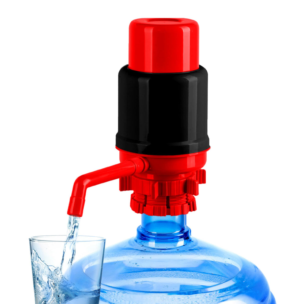HotFrost Manual Water Pump for 5 Gallon Jug & Bottle – Non-Electric 5 Gallon Water Dispenser, Universal Hand Pump with 3 Adjustable Tubes, 53mm Screw Top Adapter, Spout Cap & Cleaning Brush, BPA-Free