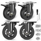 YUPEZOP 4 Inch Caster Wheels, Heavy Duty Casters Set of 4 with Brake