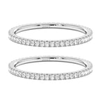 VISDIV 2mm 925 Sterling Silver Rings Gold Engagement Wedding Bands Eternity Cubic Zirconia Simulated Diamond 2pairs Stackable Ring for Women Size 5-10
