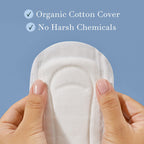 Rael Incontinence Liners for Women, Organic Cotton Cover, Postpartum Essential, Moderate Absorbency, Bladder Control, 4-Layer Core with Leak Guard Technology (Long, 36 Count)