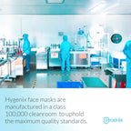 Hygenix FDA Cleared ASTM Level 3 Procedure Face Masks, Made in USA, ≥98% Filtration, Fluid Resistant, 3-Ply Ear Loop, 50 Pack