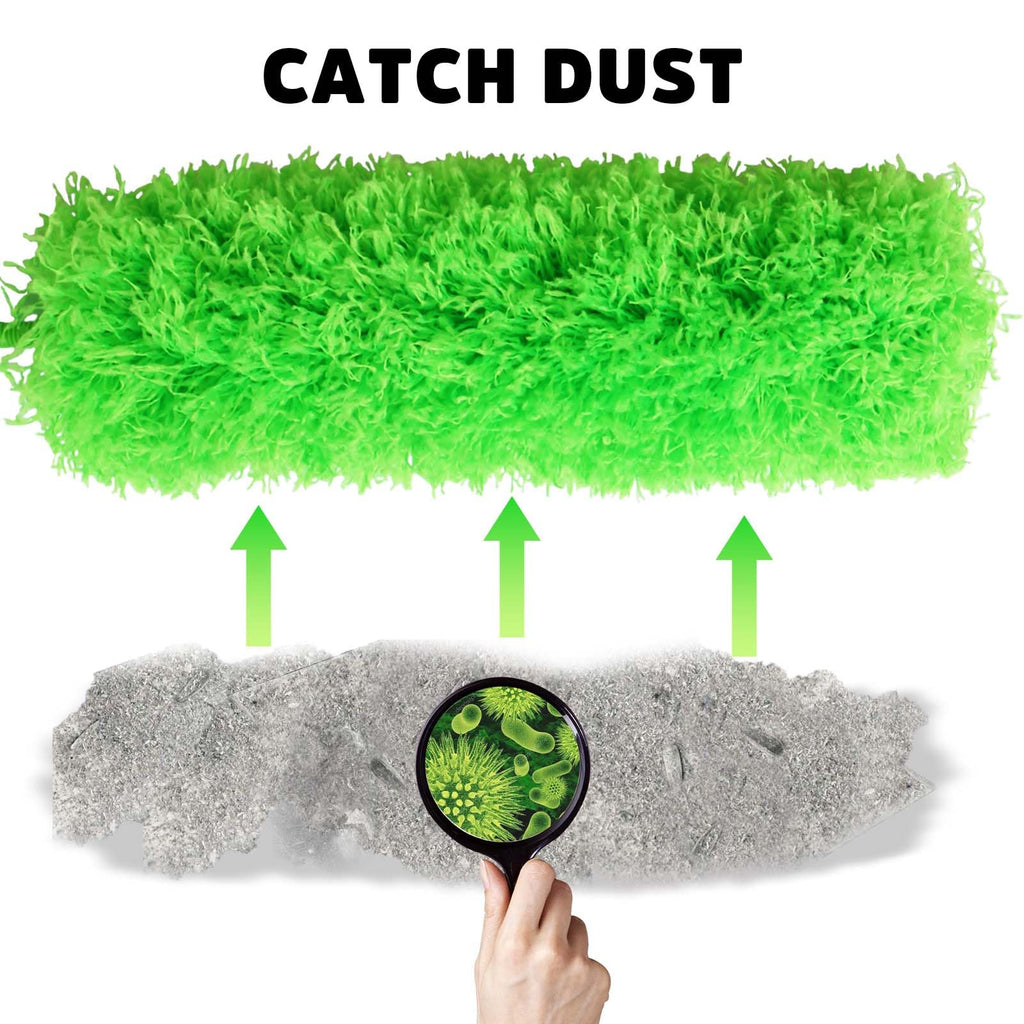 Ceiling Fan Cleaner Duster, Bafezoze Extendable Long Duster for High Ceilings, Telescoping Tall Extension Pole Green