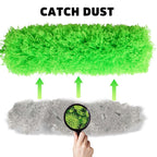 Ceiling Fan Cleaner Duster, Bafezoze Extendable Long Duster for High Ceilings, Telescoping Tall Extension Pole Green