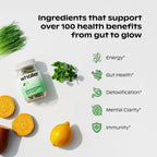 wholier Supergreens Multi Capsules, Organic Microgreens, Daily Greens, Prebiotics, Vitamins & Minerals, Multivitamin for Men & Women for Gut Health and Energy Support, Vegan, Gluten Free, 60 Capsules