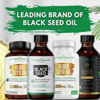 Black Seed Oil Capsules – Organic Cold Pressed Black Cumin Oil, High TQ Nigella Sativa, 1000mg per Capsule, 3 Month Supply - 180 Softgels
