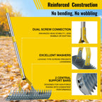 Thatch Rake, 2 in 1 Stainless Steel Garden Rake for Thatch Leaves,55” Heavy Duty 19 Tines Lawn Manual Dethatcher with Adjustable Head,Thatching Rakes for Lawn Yard Grass,Debris Removal, Soil Loosen