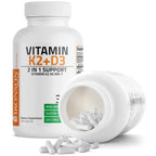 Bronson Vitamin K2 D3 (MK7) Supplement 2-in1 D3 & K2 Complex, 360 Capsules