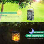 TomCare Solar Lanterns Outdoor Upgraded Flickering Flame Waterproof Hanging Lanterns Decorative Solar Powered LED Lights for Patio Deck Yard, 6 Pack