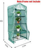 4 Tier Greenhouse Replacement Cover with Roll-Up Zipper Door