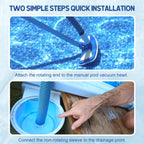 BEWAVE Pool Vacuum Hose, Above/In Ground Manual Heavy Duty Swimming Pool Hose with Swivel Cuff, 1-1/2 In x 30 Ft
