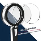 HUIBOER 45X Magnifying Glass with Light, 4.6 Inch 1200mAh USB Rechargeable Large Handheld Magnifier, 6 Color Modes, Perfect for Low Vision Seniors, Macular Degeneration & Fine Print (Black)