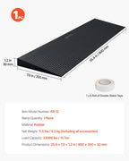 VEVOR 1.2" Rise Cuttable Threshold Ramp for Doorways, 35.4" Wide Natural Rubber Wheelchair Ramp, Non-Slip Solid Rubber Ramp with Double-Sided Tape for Doorways, Driveways, Bathroom, Smooth Tile