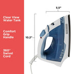 BLACK+DECKER Easy Steam Compact Iron for Clothes, Automatic Shutoff, Nonstick Plate, Light Weight, 1200 Watts