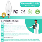 hansang E12 LED Ceiling Fan Light Bulbs 60W Equivalent 5000K Daylight