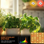 DOMMIA 20W Ultra-Thin Panel Grow Lights for Indoor Plants, 132 LEDs High PPFD Full Spectrum, 6/12/16H Timer and Auto on/Off, Suitable All for Indoor Growing, Warm White
