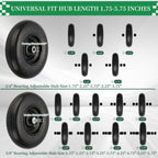 4.00-6 Flat Free Tire and Wheel, 13" Solid Wheelbarrow Tires, Adapter Kit