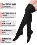 Aoliks Compression Socks for Women & Men, White Thigh High Support Socks for Nurses Fyling Pregnancy