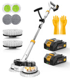 qimedo 800RPM Cordless Electric Mop, 6000mAh Battery Electric Power Scrubber & Mops for Floor Cleaning, Best Automatic Spin Mops with Smart Display,Rotating Mop with LED Light & Water Spray
