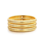 A Golden Cloud Gold Bangle Bracelets For Women Non Tarnish 14k Gold Plated Stackable Chunky Gold Bracelet Set Stretch Trendy Elastic Snake Chain Bracelet (gold)